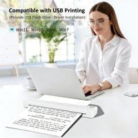 Printer Thermal Mini A4 Nirkabel Laris Manis, Dapat Terhubung ke Ponsel untuk Tato