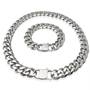 Wholesale Steel Silver Stainless Steel Cuban Link Chain - Product Image 1