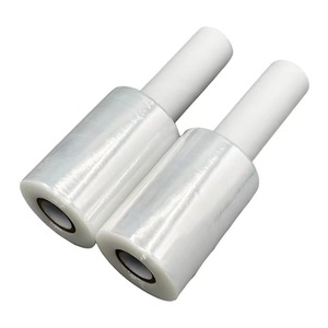 Film étirable en plastique LLDPE brillant, biodégradable, résistant aux hautes températures, avec poignées extensibles, impression personnalisée du logo, emballage souple pour balles - Product Image 1