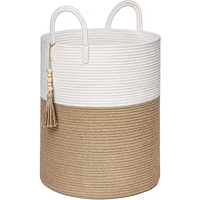 Fait à la main ferme durable avec poignée pour salon salle de bain panier à linge en osier coton tissé panier