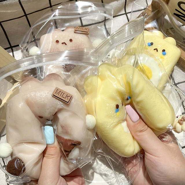 New Cute Rabbit Fried Egg Baked Rice Cake Soft and Sticky Silicone Toy to Relieve Stress and Anxiety