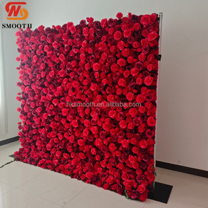 Smooth Dense 5D Artificial <b>Flower</b> Red Rose <b>Wall</b> Wedding Backdrop Easy installation Silk Rose Floral <b>Wall</b> <b>Panel</b> For Party - Product Image 2