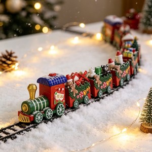 Ornement de Noël moderne en bois, petit train, style simple, décorations de fenêtre, cadeaux, vente en gros - Product Image 1