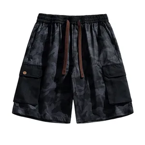 Pantaloncini da uomo con tasche Multiple in cotone poliestere Utility Cargo pantaloni corti di alta qualità per uomo