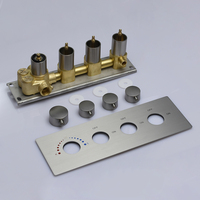Kit de douche moderne haut de gamme 3 voies pour hôtel, mitigeur thermostatique en nickel brossé avec inverseur, installation incluse