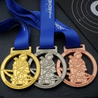 Médaille de sport en alliage de zinc de haute qualité, médaille personnalisée pour compétition d'archerie, vente en gros