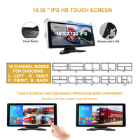 Pemutar Multimedia MP5 Layar Sentuh IPS 10,36 Inci Kamera 4 Lensa 1080P DVR 4CH Kamera Dasbor Mobil Truk Perekam Video Garansi 1 Tahun