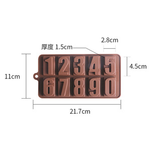 Silicone Number <b>Mold</b> 0-9 Chocolate <b>Molds</b> For Cake Decorating Dessert Tools - Product Image 5