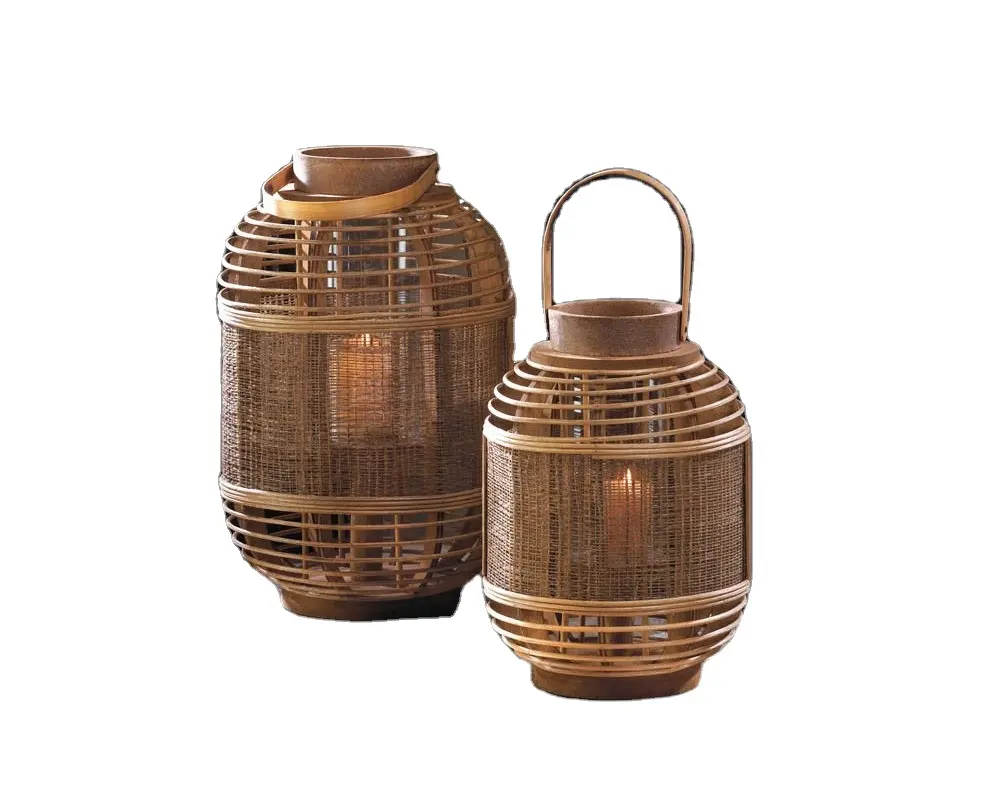 Тканый бамбуковый фонарь для домашнего декора