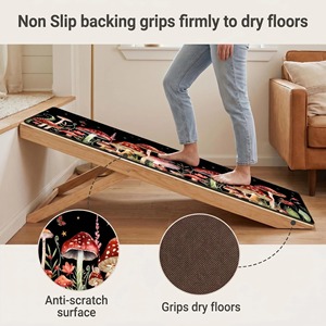 EIFFEL HOME Tapis de sol de cuisine en PVC pliable, imperméable, antidérapant, rectangulaire, imprimé champignons, lavable, résistant à l'huile pour la maison et la cuisine - Product Image 3