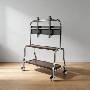 Carrito Móvil <span class=keywords><strong>para</strong></span> TV Comercial, Soporte Móvil <span class=keywords><strong>para</strong></span> TV de Acero Inoxidable con 2 Bandejas <span class=keywords><strong>para</strong></span> <span class=keywords><strong>Televisores</strong></span> de 32 a 65 Pulgadas - Product Image 1