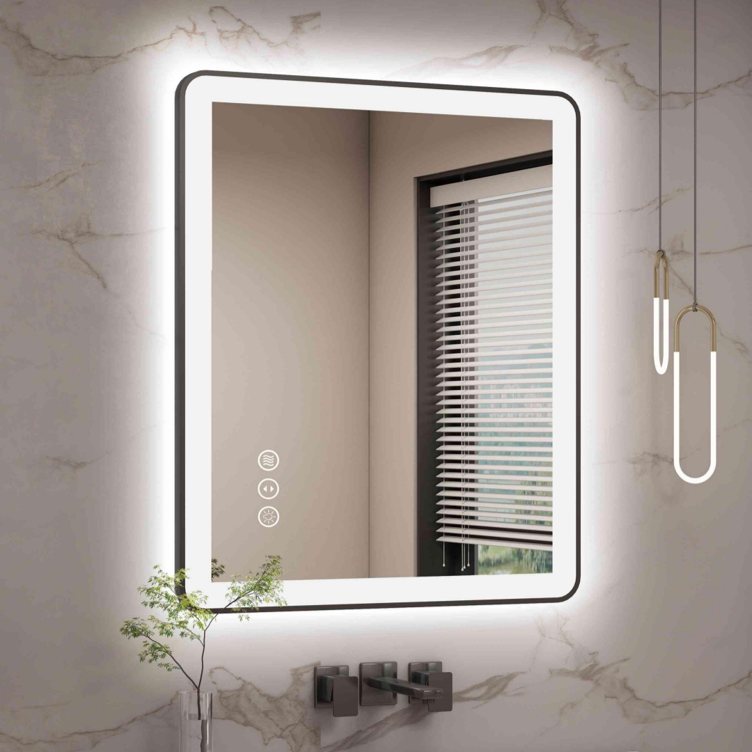 Wholesale Hotel Lighted Spiegel Toliet Wall Mirror Mounted Large Bath Mirror Light Espejo Apartment Smart Bathroom Led Mirror