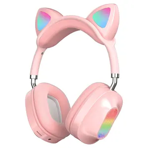 Auriculares inalámbricos para juegos sobre la oreja con indicador de batería LED, auriculares multicolores, <span class=keywords><strong>Cascos</strong></span> en la oreja, micrófono tipo C - Product Image 4