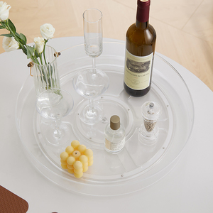 Thêm Lớn Bàn Tròn Xoay Mỹ Phẩm Trang Điểm Tổ Chức Nhà Bếp Tổ Chức Nhà Hàng Khách Sạn Nhà Hàng Acrylic Vòng Phục Vụ Khay - Product Image 2