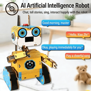 Juguete <span class=keywords><strong>de</strong></span> Madera DIY Tech Little Creation con IA, Interacción Humano-Computadora, Robot Inteligente, Experimento Científico, Control por Voz, 0-3 Meses - Product Image 1