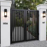 Portes d'entrée du Ghana, design double battant, portail en aluminium noir