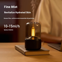 Diffuseur d'huiles essentielles à la lumière des bougies, humidificateur d'air portable, générateur de brume fraîche, veilleuse LED, ultrasonique