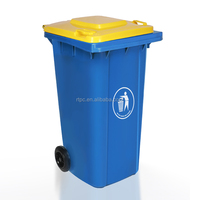 Poubelle extérieure à roulettes de 240 L, conteneurs à déchets en plastique, poubelles à ordures