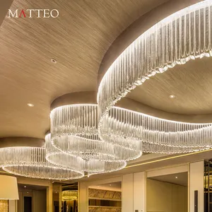 Özel yapılmış dikdörtgen büyük fantezi lüks ticari otel avize lamba kristal avize