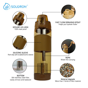 Bpa-free nhựa Alkaline chai nước 7 Bộ lọc xe hộ gia đình ngoài trời tăng cường <span class=keywords><strong>PH8</strong></span>-9.5 nước khỏe mạnh chai nước kiềm - Product Image 4