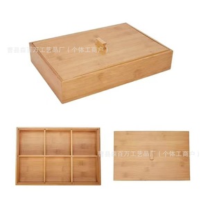 Caja de almacenamiento de madera con 9 compartimentos, organizador de escritorio de madera maciza, bandeja para joyas - Product Image 5