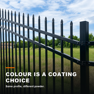Custom Height <b>Black</b> Powder Coated <b>Metal</b> Picket Fencing Anti-climb Boundary Fence Panels for Highway and Airport Projects - Product Image 3