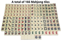 Ensemble de 166 tuiles de mahjong américaines en mélamine, portables, pour un jeu familial de haute qualité