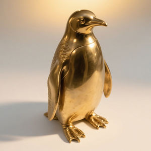 사용자 정의 황동 수제 장식품 홈 장식 테이블 탑 새 동물 조각 냄비 다이 캐스트 입상 선물 항목 - Product Image 5