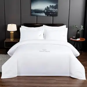 High Quality 5 Star Hotel 100% Cotton Flat Bed Sheet Pillowcase Custom Soft And Breathable Duvet Cover Bedding Sets