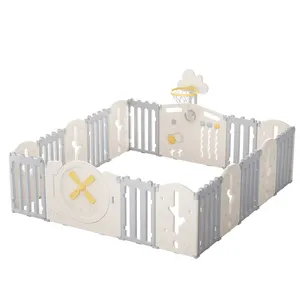 Recinzione pieghevole per bambini box per bambini con altalena scorrevole giocattoli per giocare a cortile sicurezza in plastica per interni bambini di alta qualità giallo bianco Set