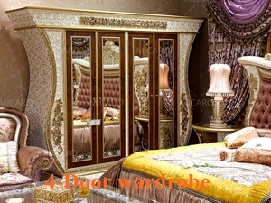 Lo último en diseños de muebles de dormitorio de tallado de madera clásica de lujo de estilo barroco real italiano - Product Image 5
