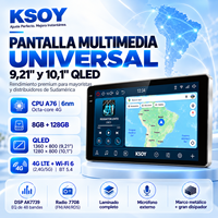 Autoradio universel KSOY 9,21/10,1 pouces Android 16 avec tableau de bord, navigation GPS, écran tactile et affichage QLED