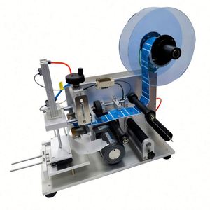 Manual Bottle Jar Top Side Flat Sticker Labeling Machine Pneumatic Surface Flat Labeling Applicator Square Jar Sticker - Product Image 1