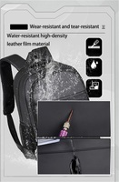 Mochila de Viaje para Portátil de 15.6 Pulgadas, Ligera, Resistente al Agua, con Película de Cuero, Ergonómica y Transpirable