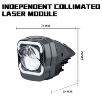 Feux de brouillard pour moto Espumoso Laser Bi-LED, projecteurs à double faisceau blanc et jaune, anneau d'ange bleu, œil de démon rouge pour véhicules tout-terrain