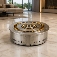 Cheminée ronde contemporaine à vapeur d'eau, flamme 3D, cheminée décorative électrique sécurisée
