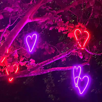 Lumières LED dynamiques en forme de cœur à fixer sur un arbre, décoratives, lumineuses, style rue, étanches IP65, blanc chaud