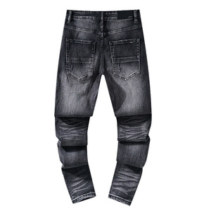<span class=keywords><strong>Jeans</strong></span> AMI/RI High Street Wind da <span class=keywords><strong>Uomo</strong></span>, Elasticizzati, Slim Fit, Strappati, Casual, Effetto Usurato, Stile Streetwear - Product Image 3