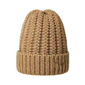 ZEDDISH CLOTHING Bonnet d'hiver unisexe en tricot côtelé avec logo personnalisé, doux, thermique, couleur unie, décontracté, style slouchy, pour adultes, 100% laine - Product Image 2