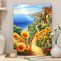 Paysage Diamant Peinture 5D Plein Diamant Nouveau Diamant Autocollant avec Cadre Photo DIY Fait à la Main