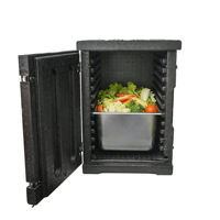 EcoWave SJB00525 90L, boîte isotherme portable noire en EPP pour usage commercial en restaurant, pour bacs GN pleine taille, 4,8 kg