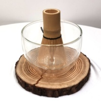 Emballage OEM, tasse à thé en verre transparent Matcha à double paroi en borosilicate transparent, tasse à thé en verre japonais