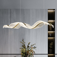 Lustres Led en forme de vague Suspension Lustre de luxe Lustres et suspensions modernes Métal Cristal Acrylique Doré 90