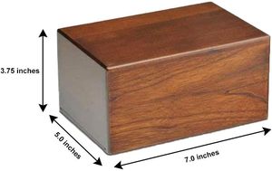 Urne en bois pour cendres humaines, urne en bois massif pour cendres d'animaux de compagnie - Petite boîte de crémation pour lapins, oiseaux, cochons d'Inde - Product Image 4
