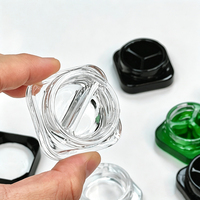 Pot en verre carré noir et blanc de 9 ml avec séparateurs, conteneur à deux compartiments pour concentrés, pot à huile de 5 ml avec compartiment séparé