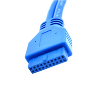 Kabel USB 3.0 20-Pin IDC 3-in-1 Pengisian Daya Transfer Data Selubung PVC Kompatibel Logam Female Komputer 2Port 3A Pengisian Cepat