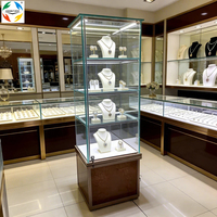 Meubles d'exposition personnalisés pour magasins de détail, présentoir rotatif portable pour montres et bijoux, éclairage LED, aluminium