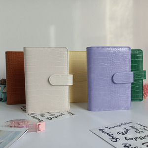 Thời Trang Mới PU Da Cá Sấu Máy Tính Xách Tay Ngân Sách Chất Kết Dính Ví A6 Pocket Planners Máy Nhồi Tiền Mặt Nhẫn Ngân Sách Chất Kết Dính Bìa - Product Image 2