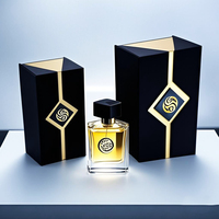 Caja de Cartón de Franela Premium con Grabado Dorado, Cierre Magnético de Doble Puerta, Cajas Rígidas para Botellas de Perfume y Fragancias Cosméticas