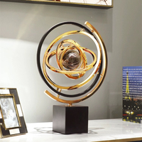 Globe en métal forgé à la main avec décor en pierre, design traditionnel de luxe, accessoires décoratifs pour la maison, pour table de salon